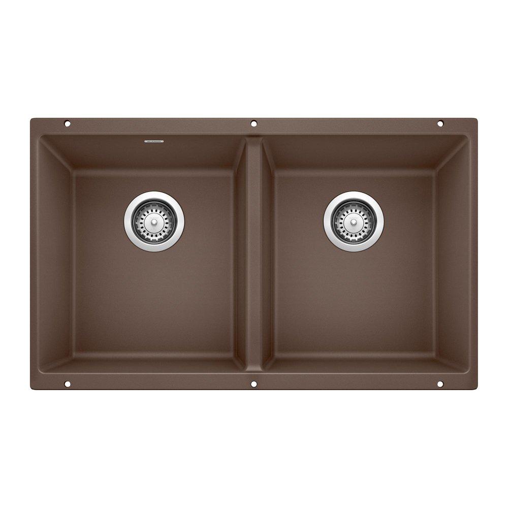 BLANCO Café 29-3/4 x 18-1/8 in. No Hole Composite Double Bowl Undermount Kitchen Sink 