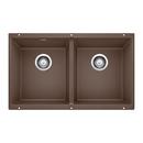 29-3/4 x 18-1/8 in. No Hole Composite Double Bowl Undermount Kitchen Sink in Cafe Brown