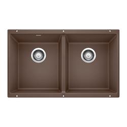 29-3/4 in. Undermount Silgranit Double Bowl Kitchen Sink in Café