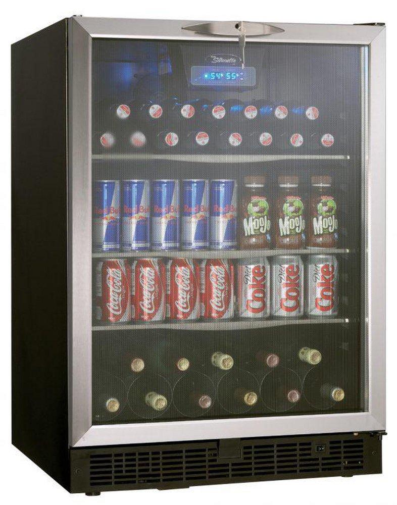 Danby Black 5.3 CF Beverage Center in Stainless Steel/Black With Glass Door 