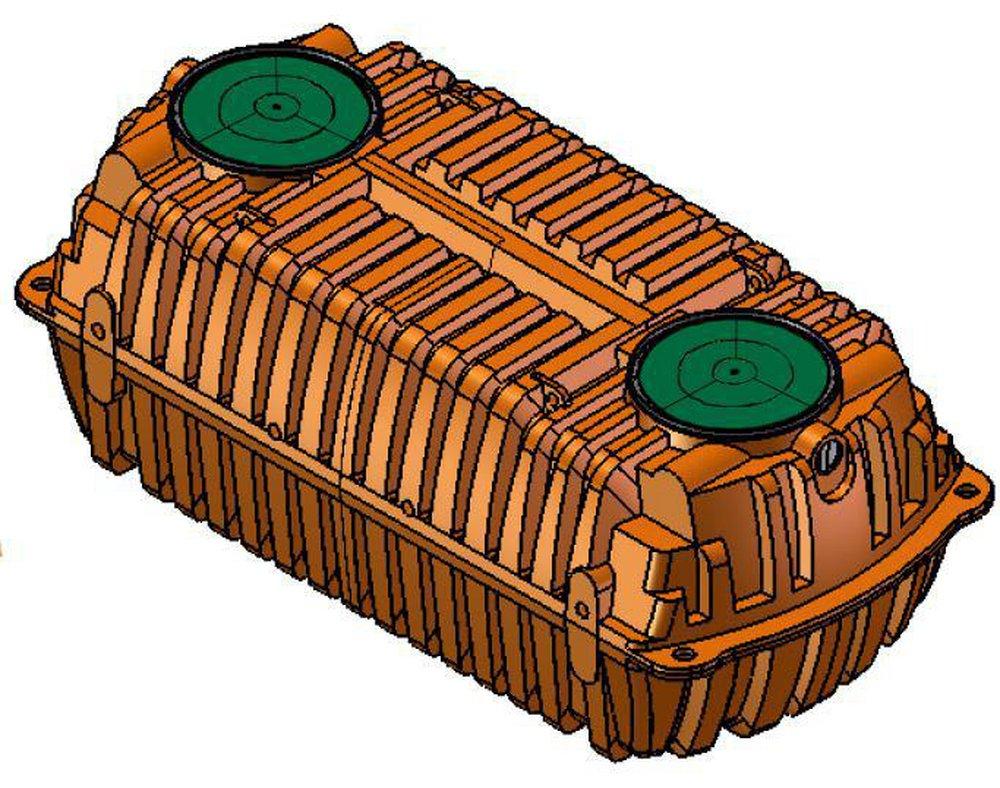 Infiltrator Systems Double Compression Septic Tank with plumbing 