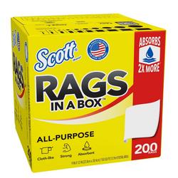 Rags in a Box 9x12 in White, 200 Count