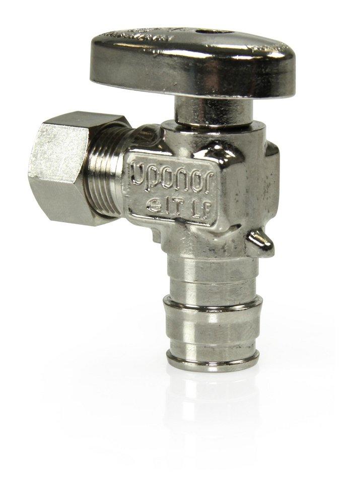 Uponor Chrome Plated F1960 x Compression Oval Handle Angle Supply Stop Valve in Chrome Plated 