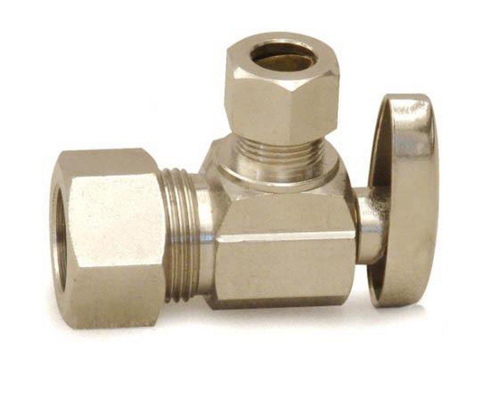 Uponor Nickel Plated Compression Oval Handle Angle Supply Stop Valve in Nickel Plated 