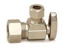 1/2 x 3/8 in. Compression Oval Handle Angle Supply Stop Valve in Nickel Plated