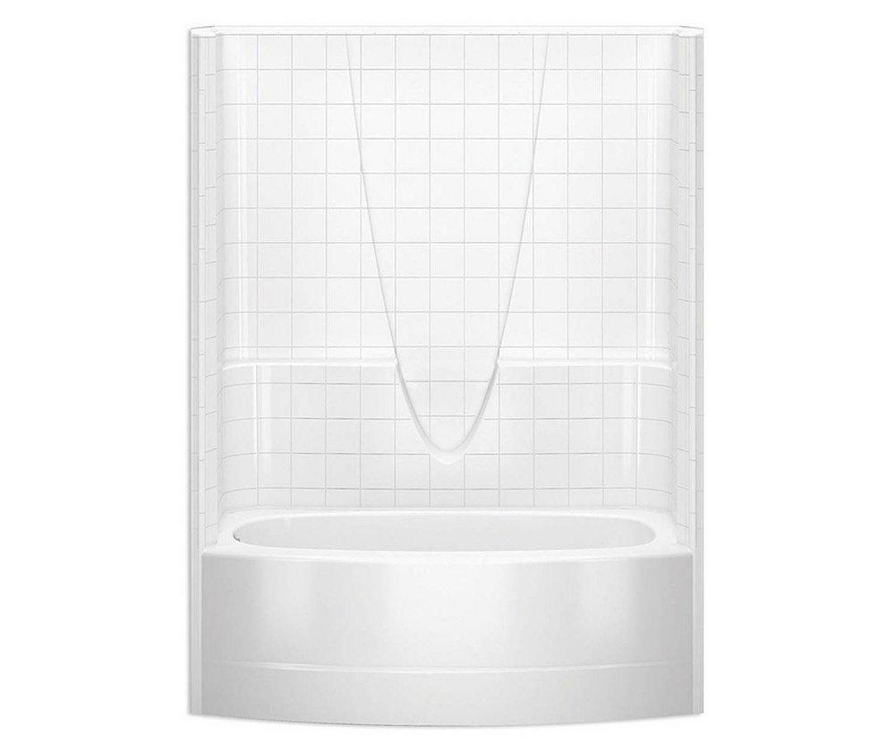 Aquatic White 60 x 60 in. Tub and Shower with Left Hand Drain 