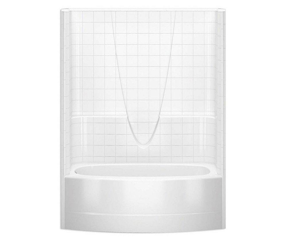 Aquatic White 60 x 31-1/4 in. Tub & Shower Unit 