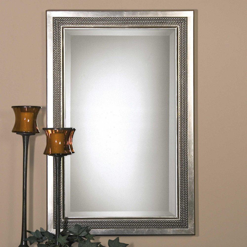 Uttermost Company Silver Leaf 23 in. Triple Beaded Vanity Mirror in Silver 