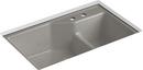 KOHLER Cashmere 33 x 21-1/8 in. 2 Hole Cast Iron Double Bowl Undermount Kitchen Sink 