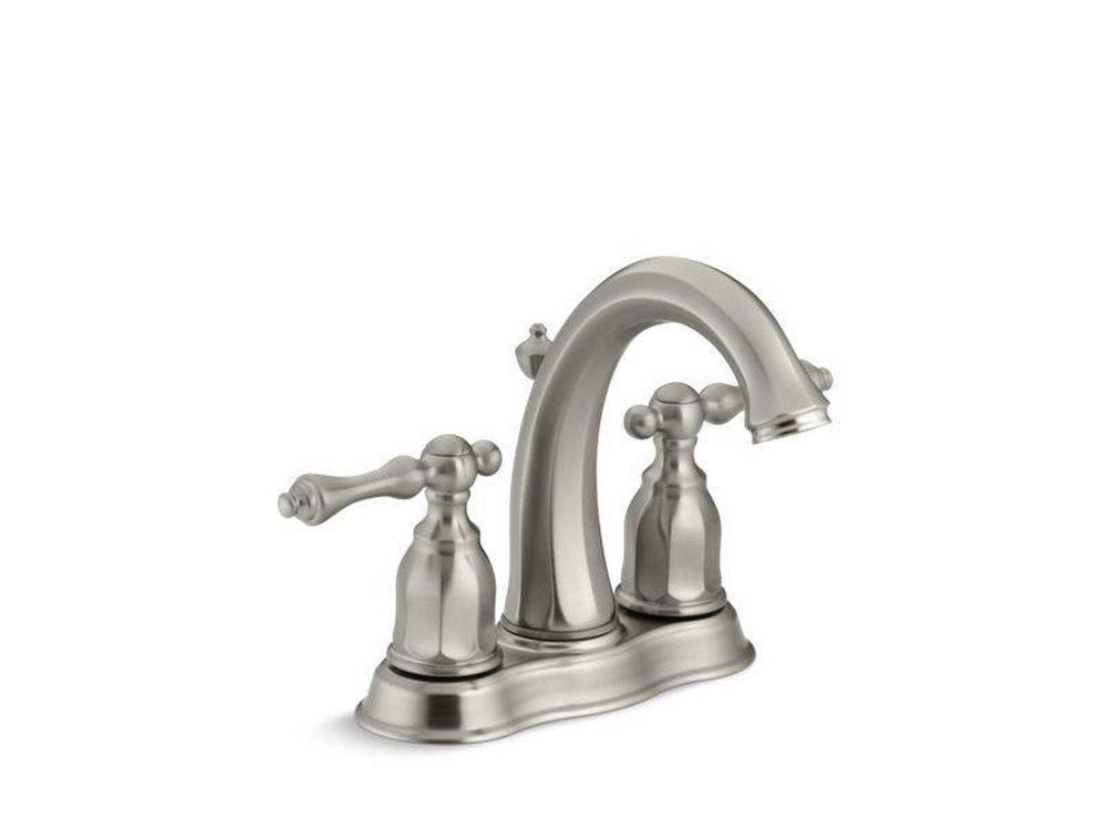 KOHLER Vibrant Brushed Nickel Two Handle Centerset Bathroom Sink Faucet 