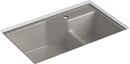 33 x 21-1/8 in. 1 Hole Cast Iron Double Bowl Undermount Kitchen Sink in Cashmere
