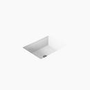 KOHLER White 19-13/16 in. Undermount Rectangular Vitreous China Bathroom Sink 