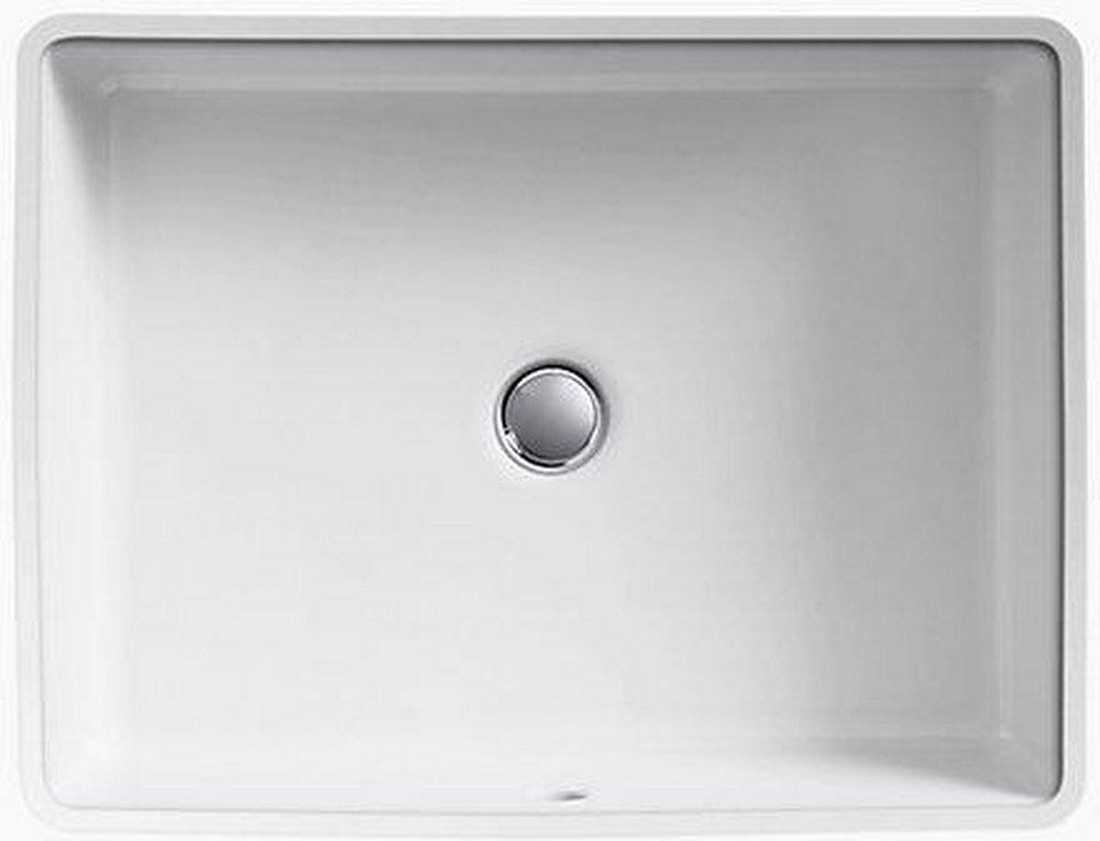 KOHLER White 19-13/16 in. Undermount Rectangular Vitreous China Bathroom Sink 