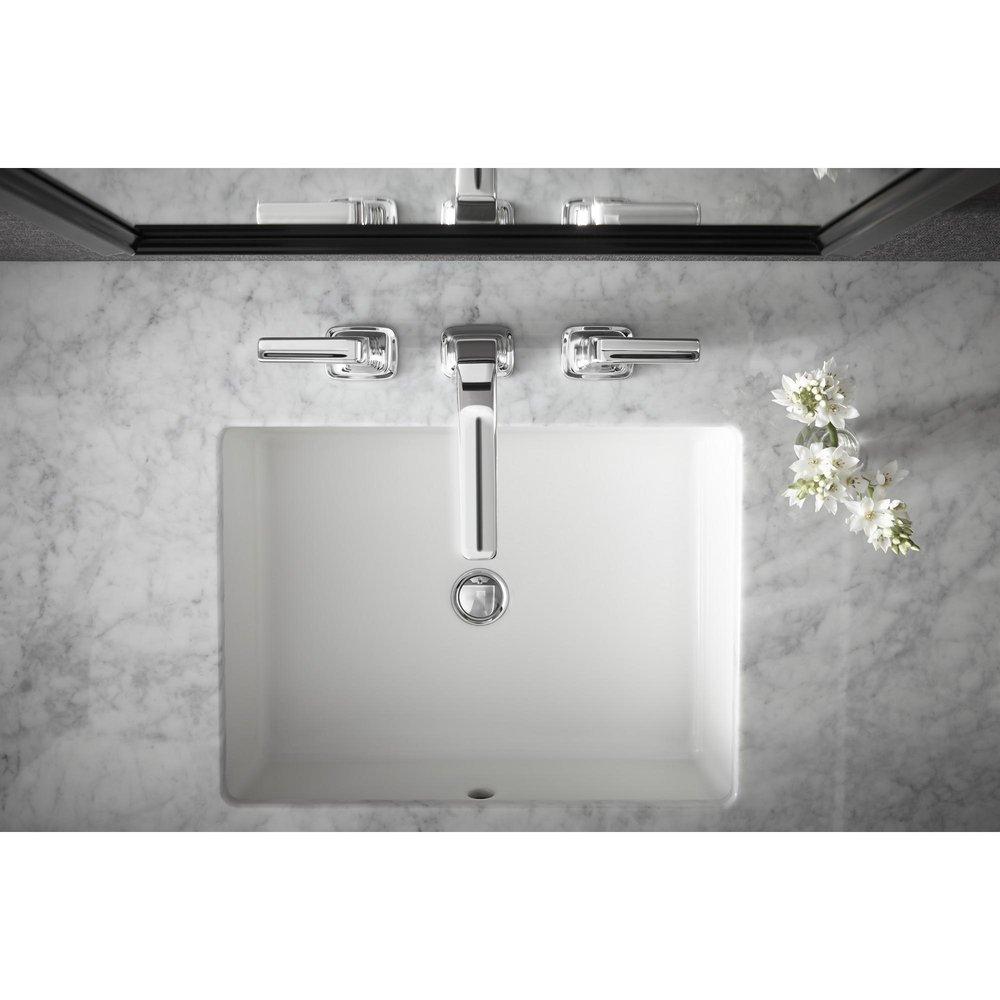 KOHLER White 19-13/16 in. Undermount Rectangular Vitreous China Bathroom Sink 