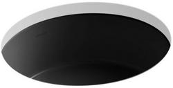 15-3/4 in. Undermount Round Vitreous China Bathroom Sink in Black Black&trade;
