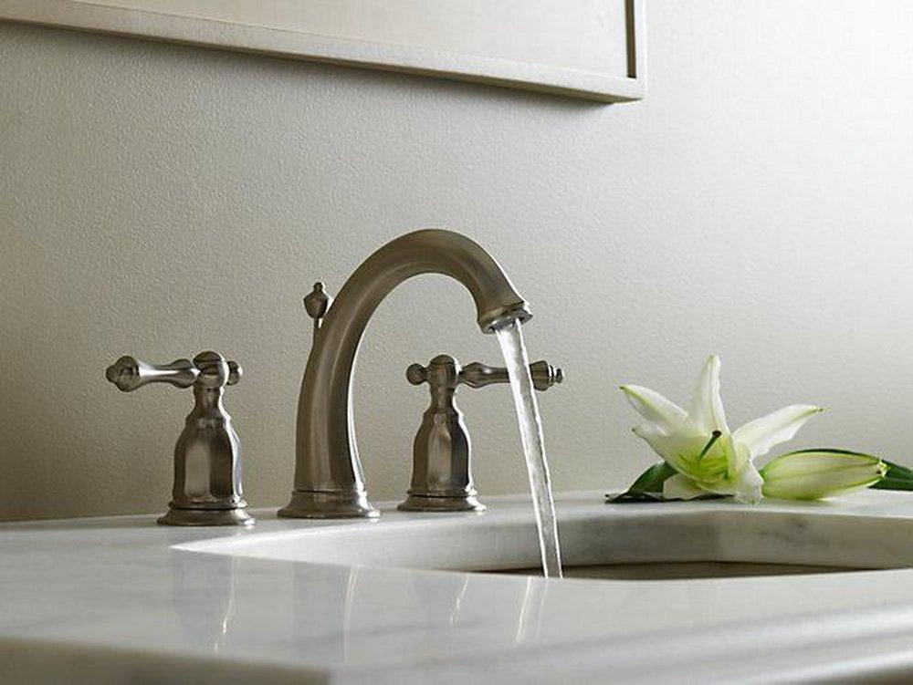KOHLER Vibrant Brushed Nickel Two Handle Bathroom Sink Faucet 