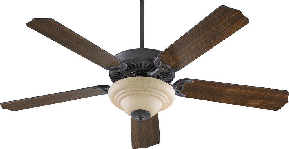 Quorum International Toasted Sienna 52 in. 5-Blade Ceiling Fan with E-12 Candelabra Light 