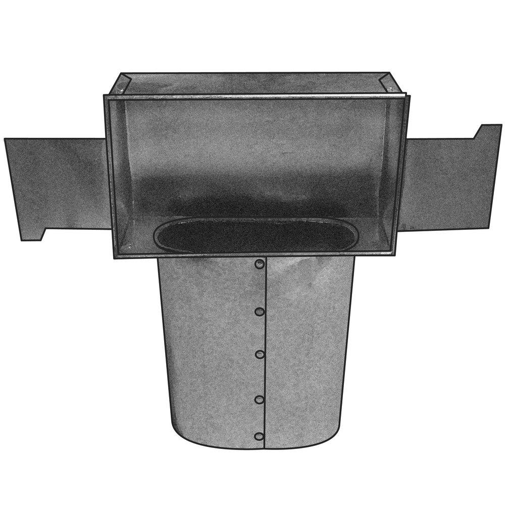 14 x 6 x 15 in. Galvanized Steel Duct Wall Stack 