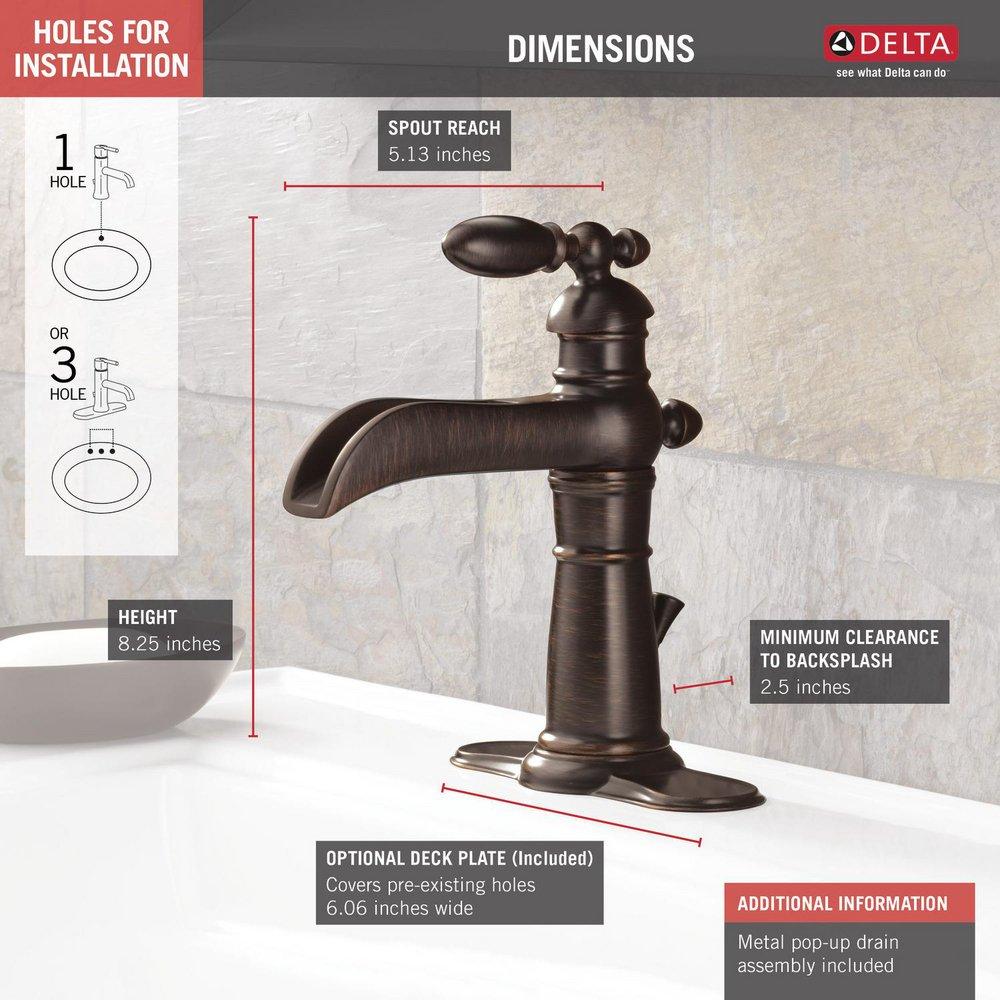 Delta Faucet Venetian Bronze Single Handle Centerset Bathroom Sink Faucet 