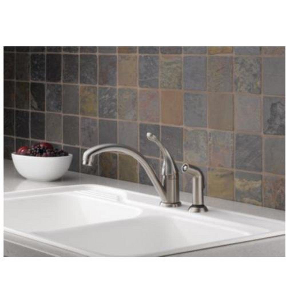 Delta Faucet Brilliance&reg; Stainless Single Handle Kitchen Faucet 