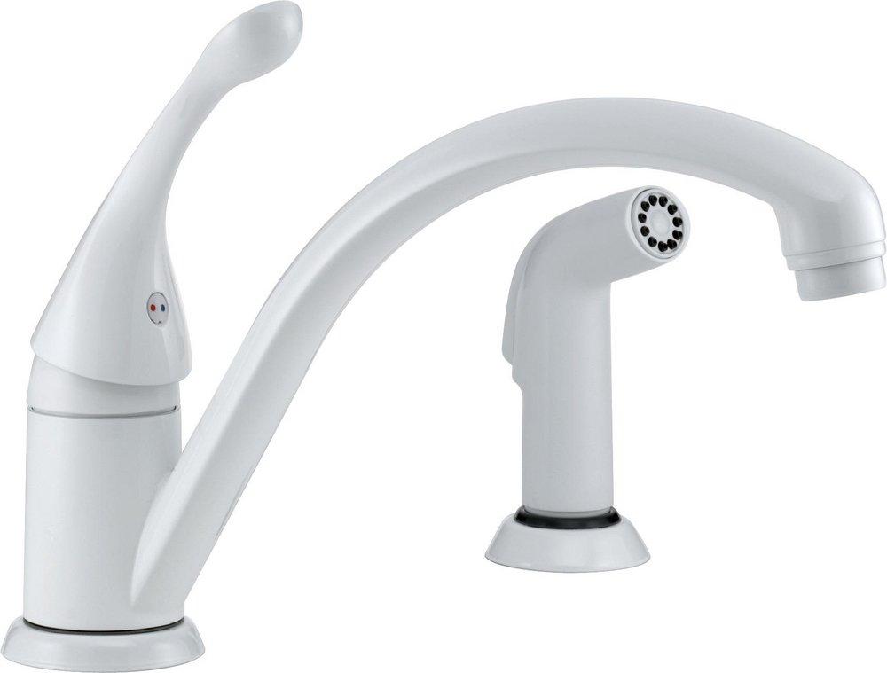 Delta Faucet White Single Handle Kitchen Faucet 