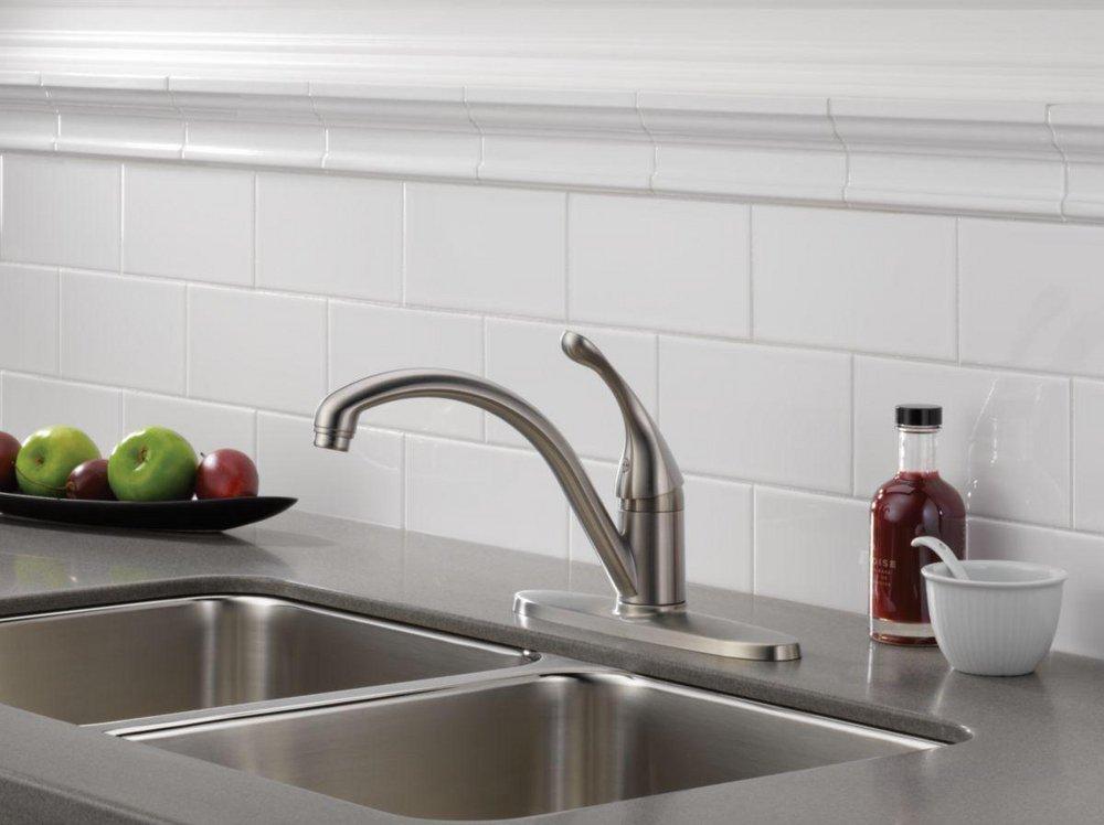Delta Faucet Brilliance Stainless Single Handle Kitchen Faucet 