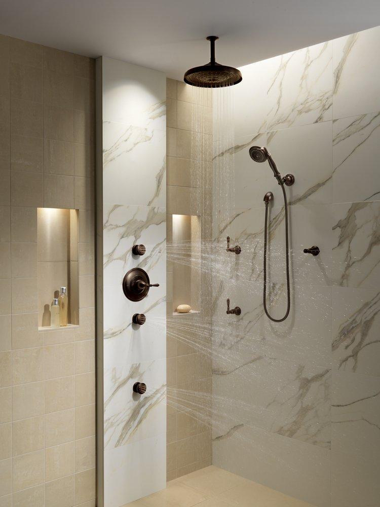 Brizo Venetian Bronze Thermostatic Valve Trim with Single Lever Handle 