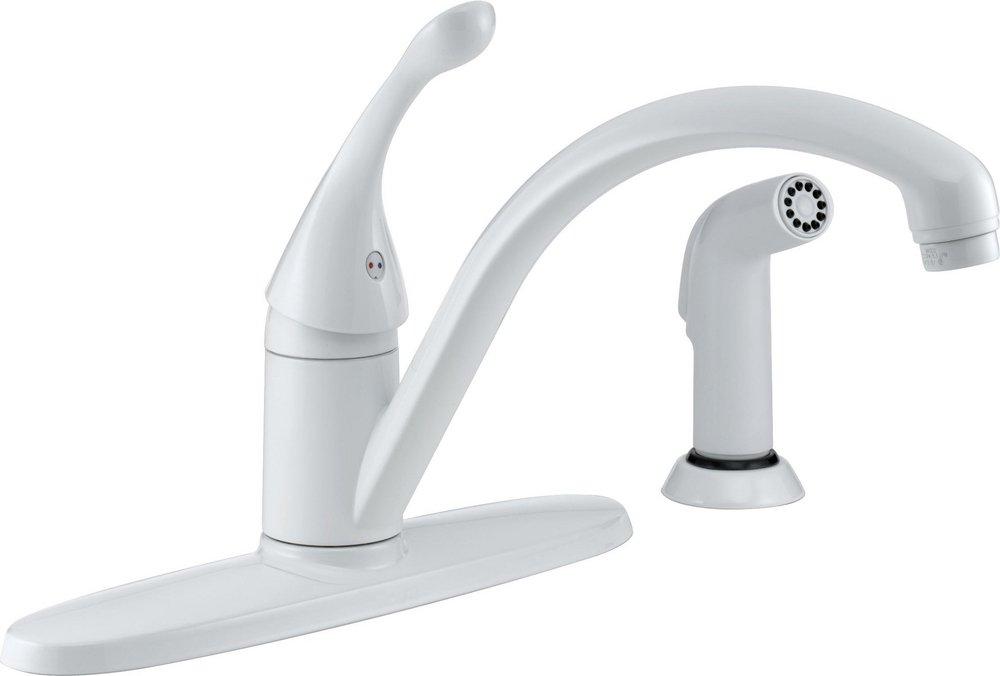 Delta Faucet White Single Handle Kitchen Faucet 