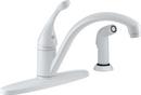 Single Handle Kitchen Faucet with Side Spray in White