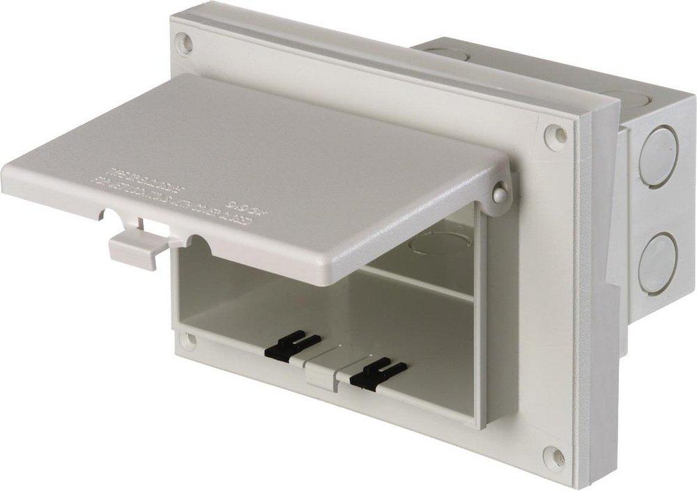 Arlington Industries White Horizontal Electrical Siding Box 