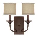 60W 2-Light Candelabra E-12 Incandescent Wall Sconce in Burnished Bronze