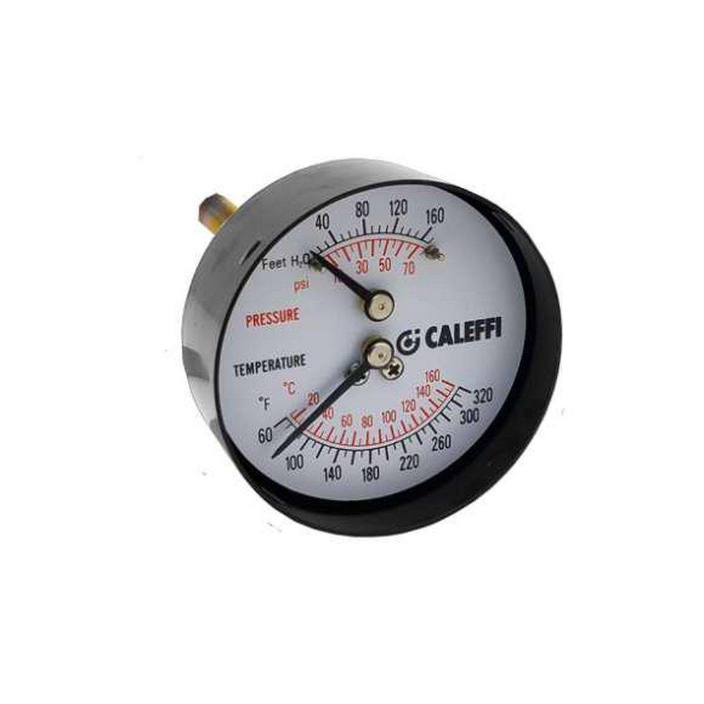 Caleffi North America 60- 320F 0- 75 psi. Dual Temperature Pressure Gauge 