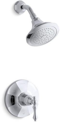 Shower Faucet Trim with Single Lever Handle in Polished Chrome