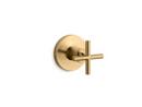 Volume Control Valve Trim Only with Single Cross Handle in Vibrant Moderne Brushed Gold