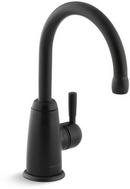 1-Hole Beverage Faucet with Contemporary Design and Single Lever Handle in Matte Black