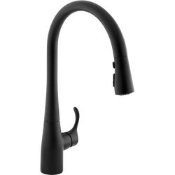 Single Handle Pull Down Kitchen Faucet in Matte Black