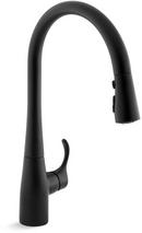 Single Handle Pull Down Kitchen Faucet in Matte Black