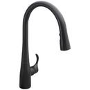 KOHLER Matte Black Single Handle Pull Down Kitchen Faucet 