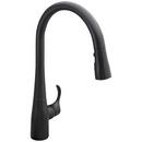 KOHLER Matte Black Single Handle Pull Down Kitchen Faucet with Three-Function Spray, Magnetic Docking and Sweep Spray Technology 