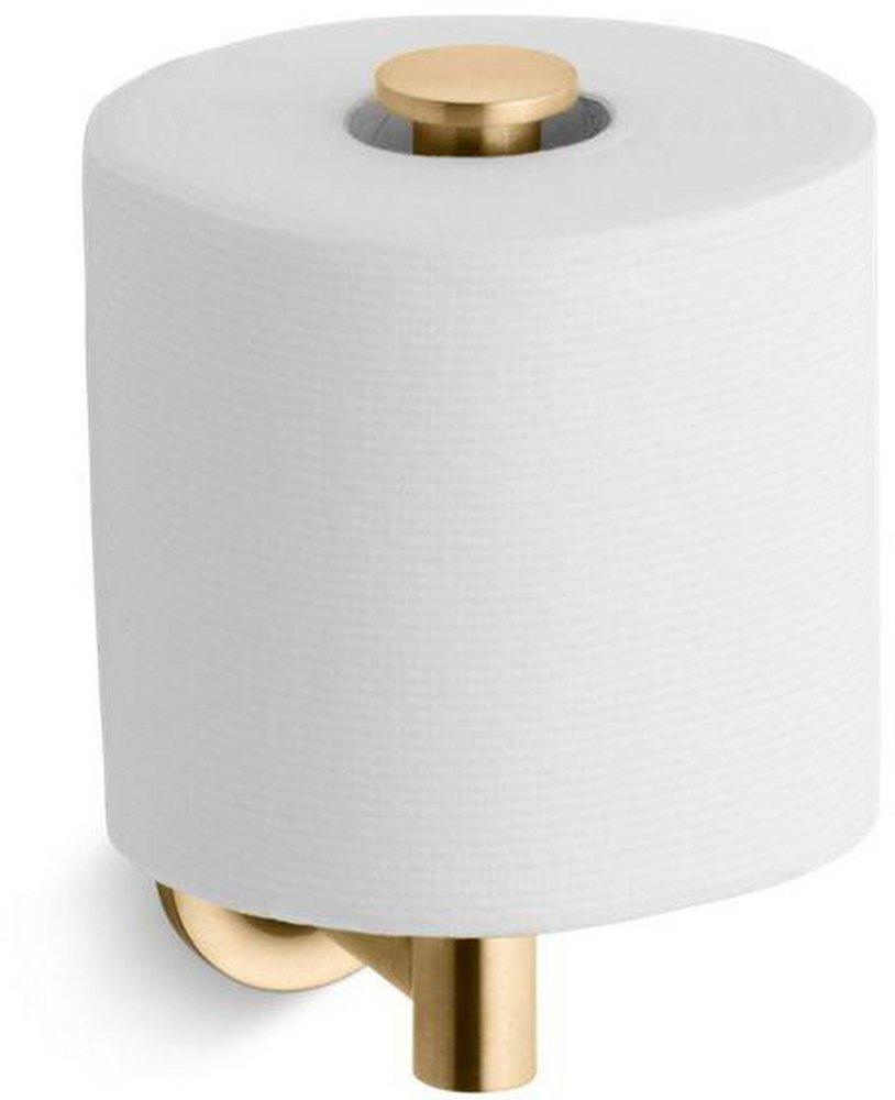 KOHLER Vibrant&reg; Moderne Brushed Gold Wall Mount Toilet Tissue Holder 