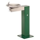 25 in. Pedestal Mounted Drinking Fountain in Green and Satin Stainless Steel