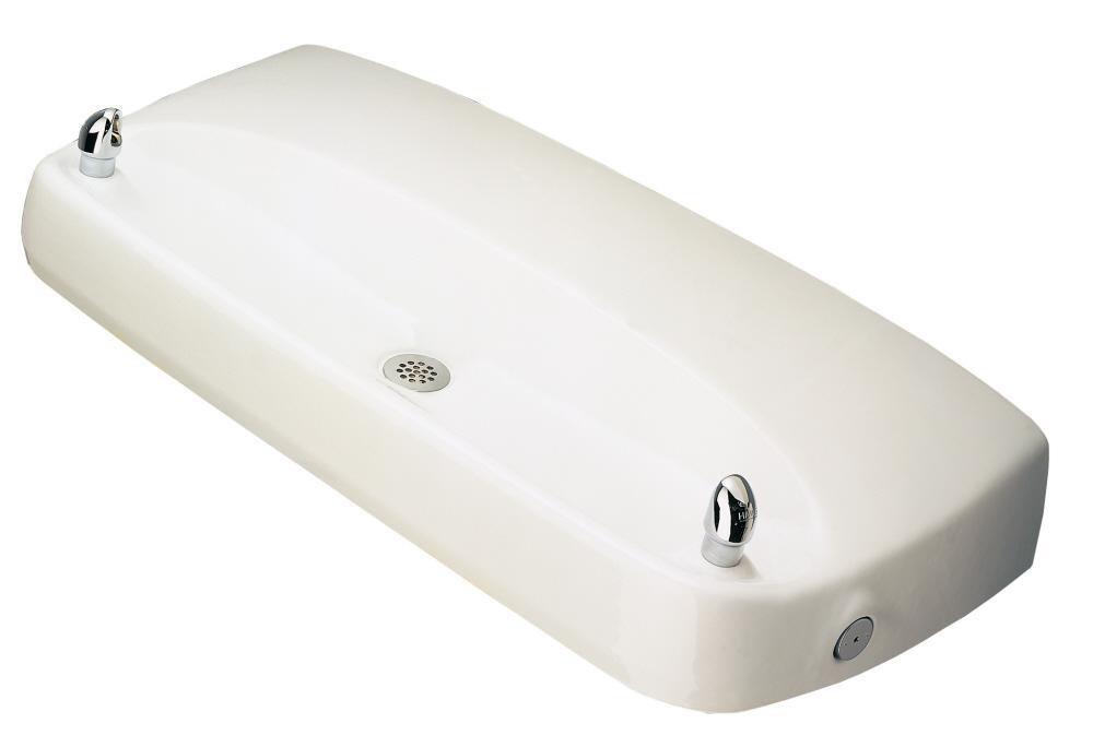 Haws&reg; White ADA Wall Mount Double Bubbler Drinking Fountain 