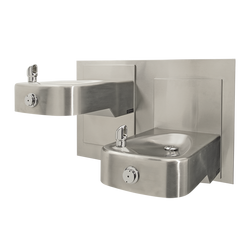 Hi-Lo ADA Wall Mount Drink Fountain in Satin Stainless Steel