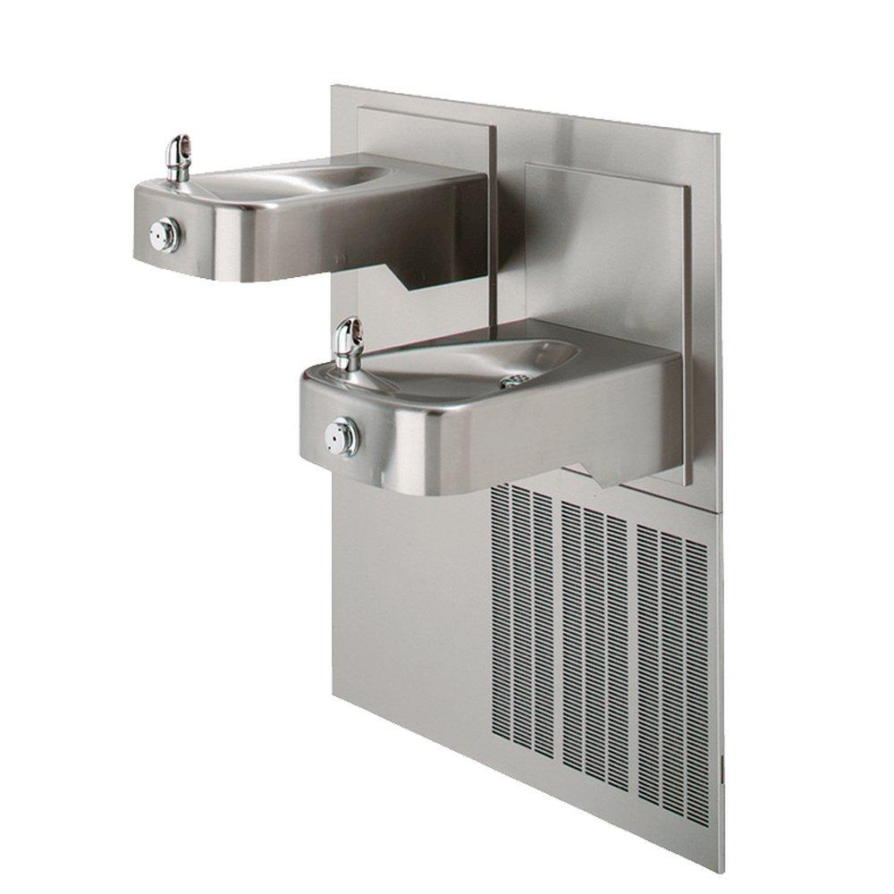 Haws&reg; Satin Stainless Steel Wall Mount Barrier Free Chilled Dual Fountain 