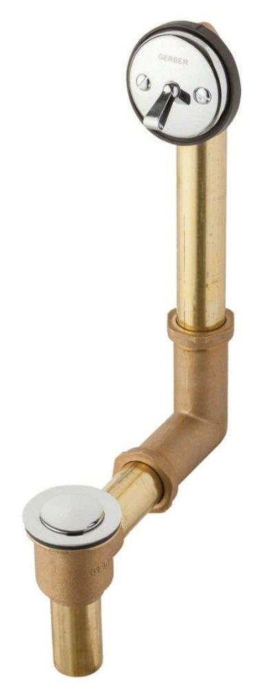 Gerber Plumbing Polished Chrome 16 in. Brass Toe-Tap Drain 