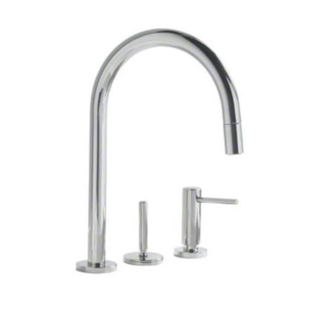 Kallista Polished Chrome Single Handle Pull Down Kitchen Faucet 