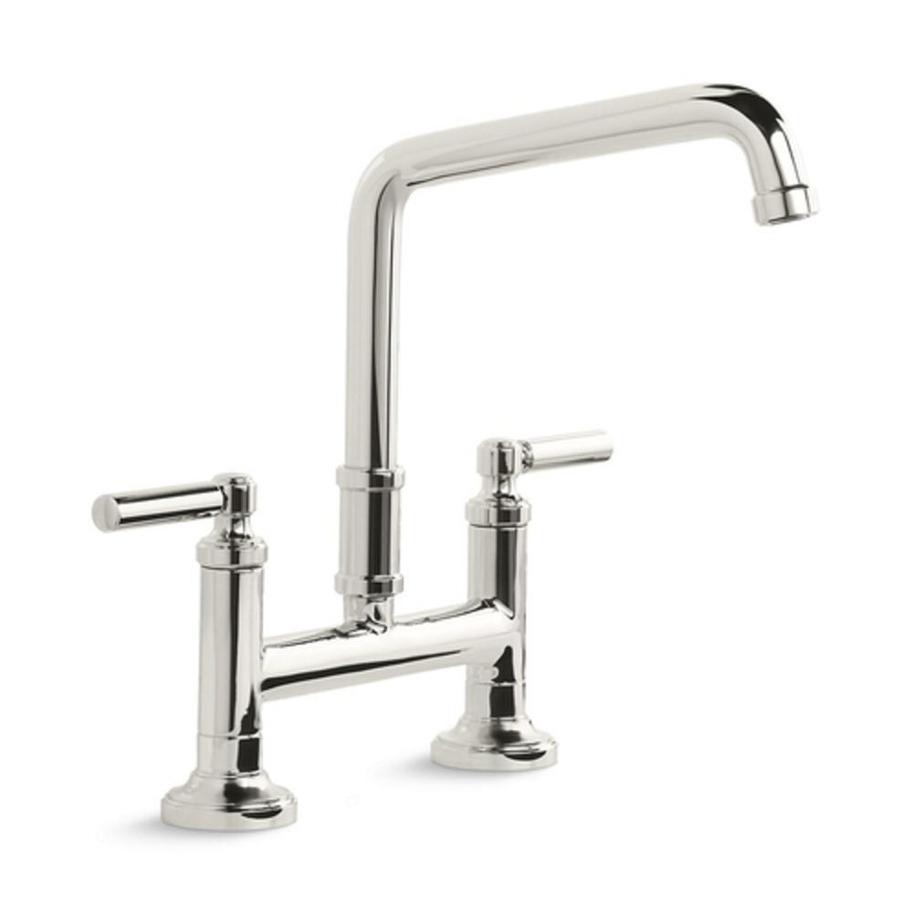 Kallista Nickel Silver Two Handle Bridge Kitchen Faucet 
