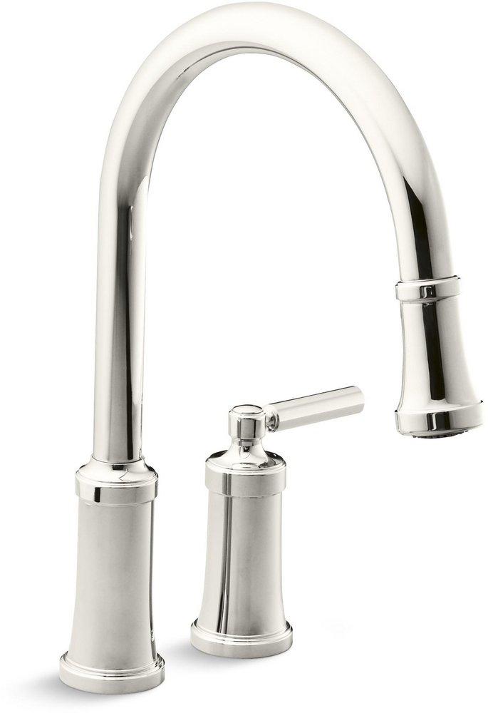 Kallista Nickel Silver Single Handle Pull Down Kitchen Faucet 