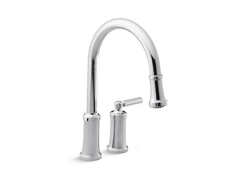 Kallista Brushed Nickel Single Handle Pull Down Kitchen Faucet 