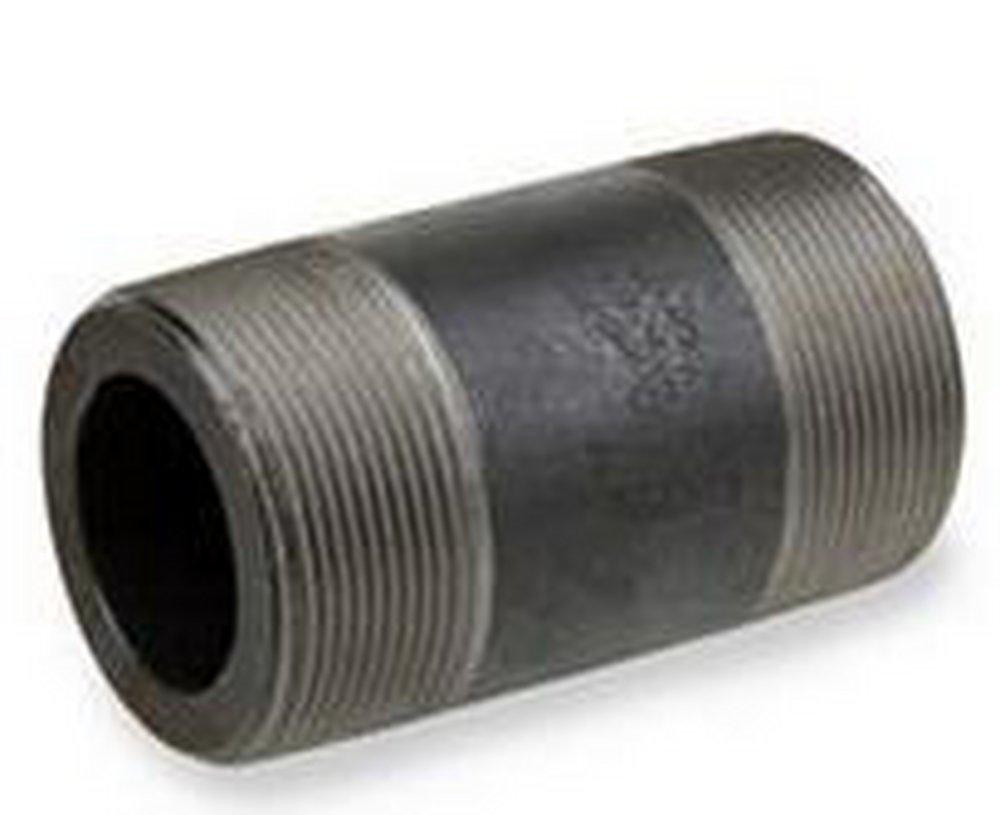 1/2 in. Threaded x Plain End Extra Heavy Global Black Carbon Steel Seamless Nipple 